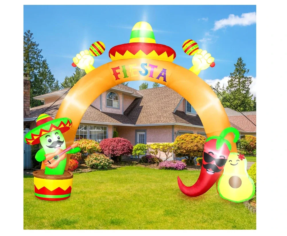 12FT Long Cinco De Mayo Inflatable Arch Mexican Fiesta Cactus Pepper Avocado New